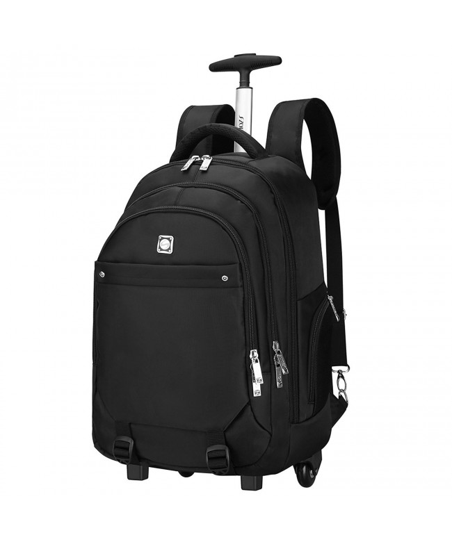 Wheeled Backpack Rolling Carry-on Luggage Travel Duffel Bag - Black ...