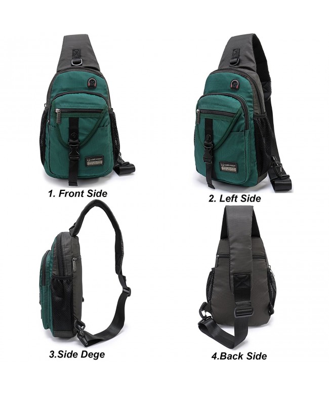 Triangle Shoulder Crossbody Backpack - Dark Green 11.6