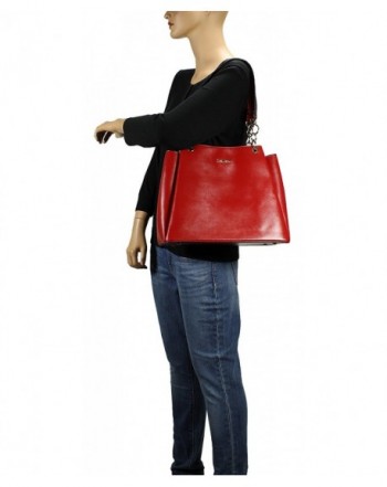 Fashionable Modern Chic Satchel H1718 - Red - CO120ILVPUL