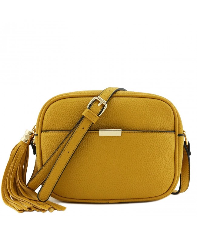 Square Tassel Crossbody Bag - Mustard - CH1892CC9UC
