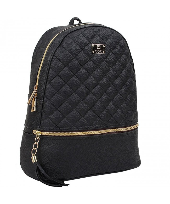 Women's Simple Design Fashion Quilted Casual Backpack - Black - CK120DOS3UX