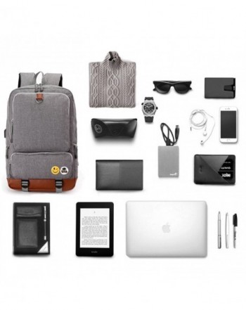 Backpack Compartment Notebook Shoulder - Grey - CB184K96C0Q