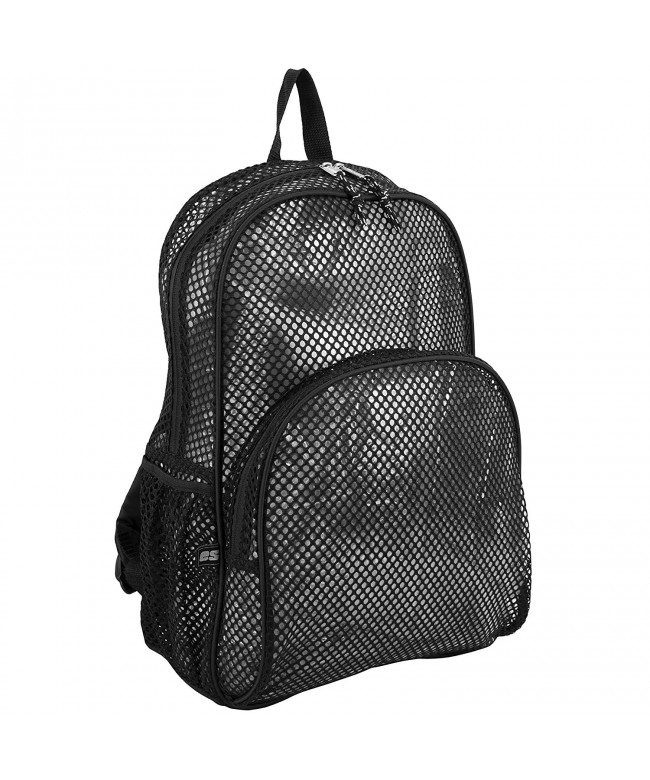 Mesh Backpack With Padded Shoulder Straps - Black - CZ11E54HOVR