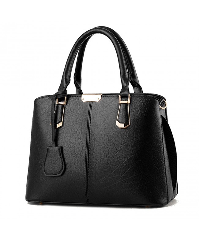 Women Top Handle Satchel Handbags Tote Purse - Black - C712O0CSBDR