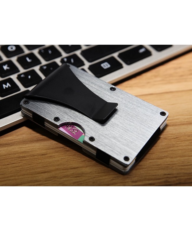 RFID Blocking Front Pocket - Aluminum Slim Wallet / Travel Money Clip ...