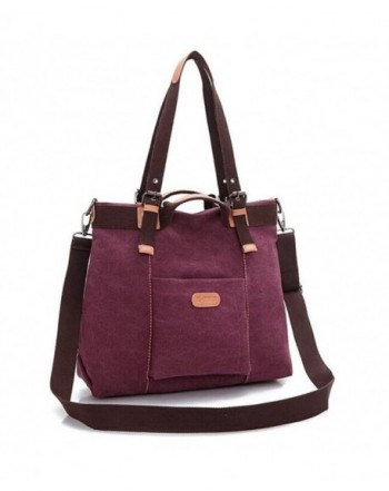 Women's Casual Canvas Top-Handle Bag Shoulder Bag - Coffee - CA11Q1WIB09