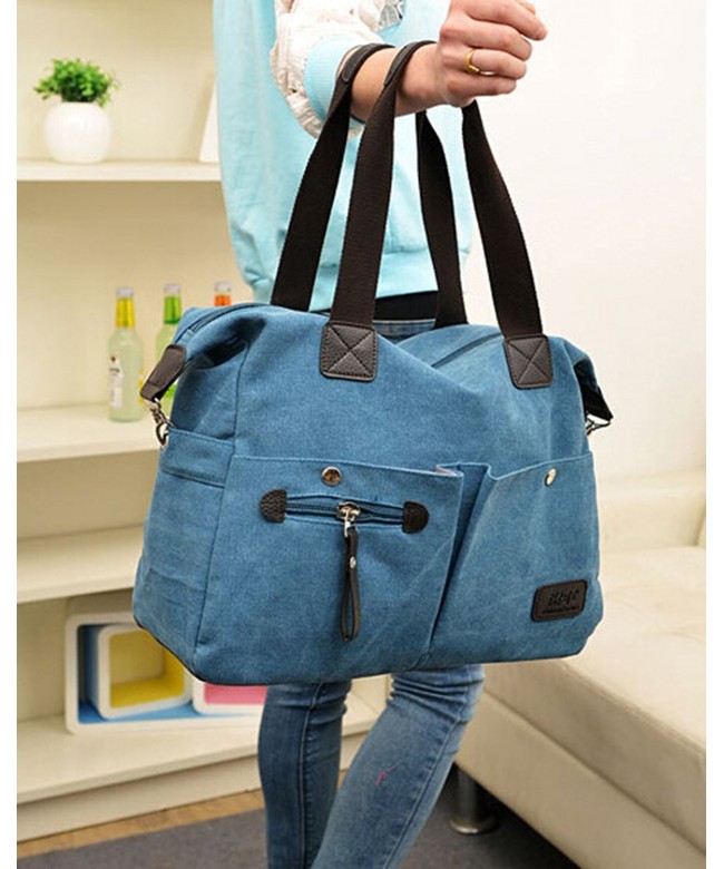 Unisex Canvas Shoulder Bag Big Travel Handbag Weekend Tote Bag - Wine ...