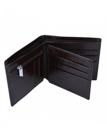 Mens Trifold Wallet Genuine Leather Money Wallets with Coin Pocket ...