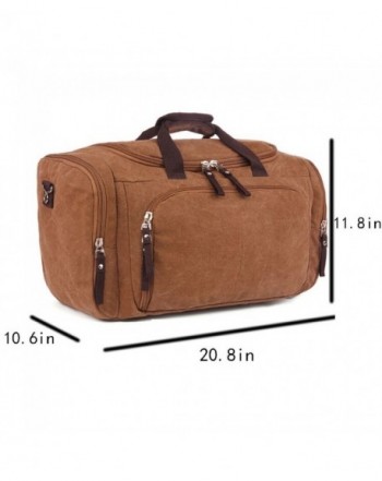 Duffel Bag Canvas Leather Travel Tote Duffel Shoulder handbag Mens ...