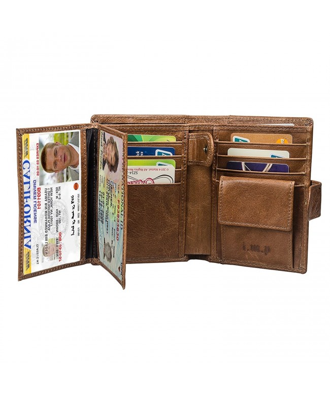 Genuine Leather Blocking Wallets Trifold