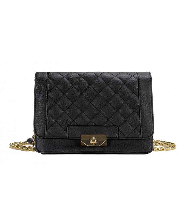 Square Quilted Flap Crossbody Bag H1967 - Black - C612HRZZUX9