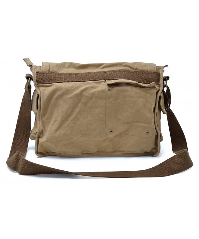 Vintage Canvas Messenger Bag Classic Cross-body Shoulder Bag - Khaki ...