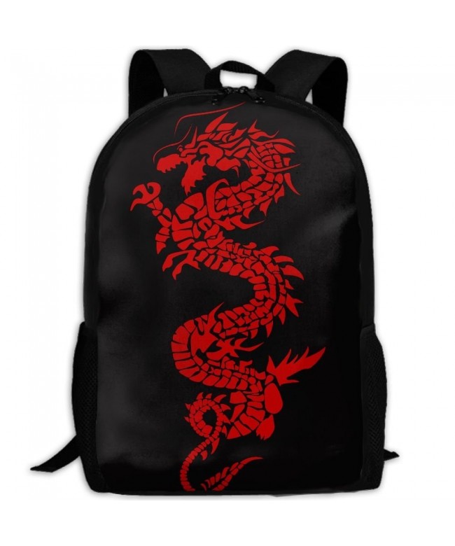 Red Dragon Double Shoulder Backpacks For Adults Traveling Bags Full ...