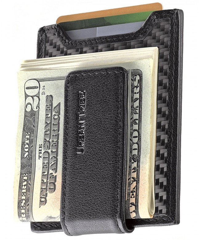 Secure Slim Carbon Fiber Money Clip Wallet RFID EDC Card Holder - Black ...