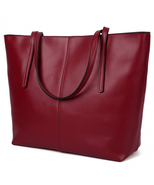 Women's Large Capacity Leather Work Tote Zipper Closure Shoulder Bag ...