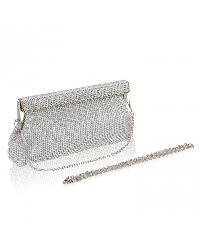 Full Crystal Rhinestone Evening Handbags - Silver - CY127R3OAAD