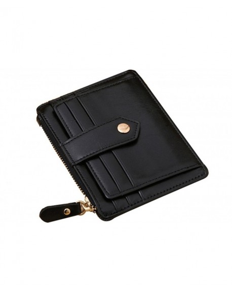 Mini slim Credit Card Case Wallet with ID Window and Zipper Holder ...