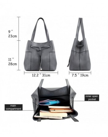 Tote HandbagsWomens PU Leather Handbags Tote Bag with Drawstring ...