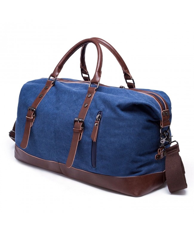 Travel Duffel Leather Weekend Overnight - Casual Blue - CZ184RNSSR8