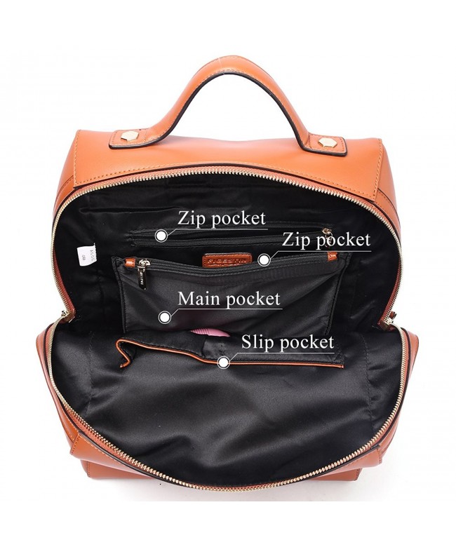 Genuine Leather Backpack Shoulder - Large-231-Brown - C71864D5OHU