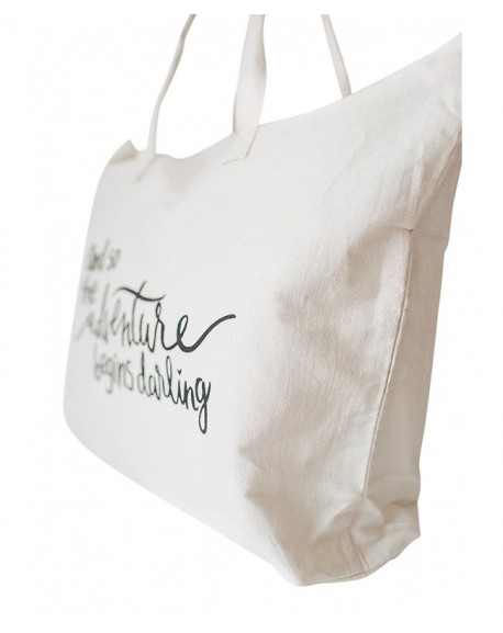 Canvas Tote Bag with Special Saying - Zipper Top Interior Pocket 100% ...