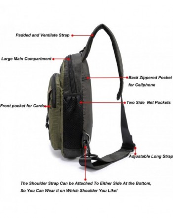 Crossbody Backpack Shoulder Outdoor - Army Green 11.6