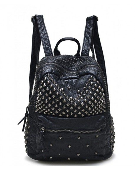 Womens Studded Leather Backpack Casual Pack Fashion School Bags for ...