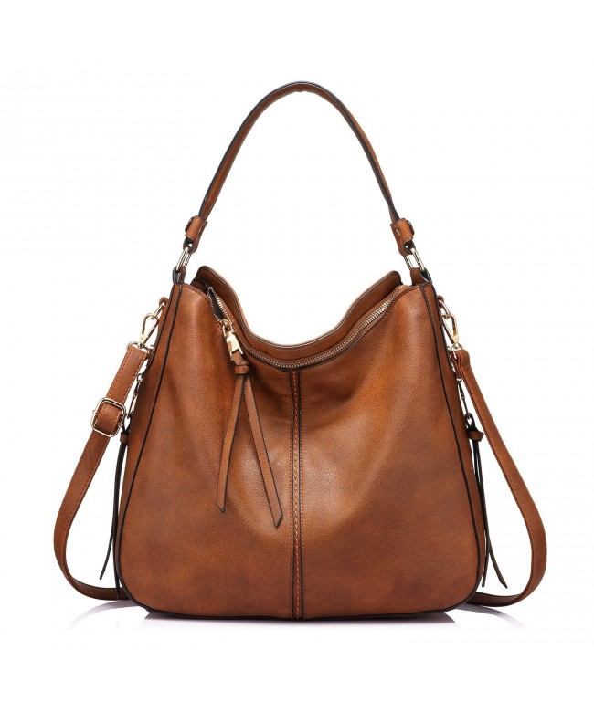 Handbags for Women Large Designer Ladies Hobo bag Bucket Purse Faux Leather - Light Brown ...