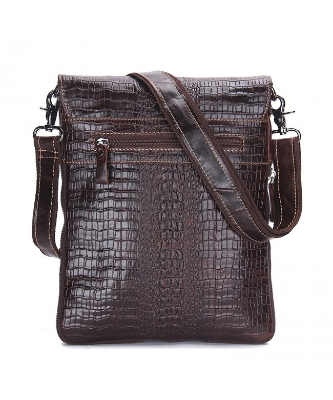 jet set large crocodile embossed leather chain crossbody bag