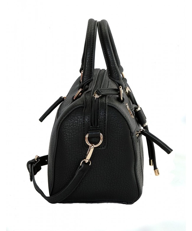 Classic Top Handle Shoulder Satchel MS014 - Black - C512DHZIHID