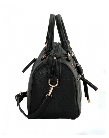 Classic Top Handle Shoulder Satchel MS014 - Black - C512DHZIHID