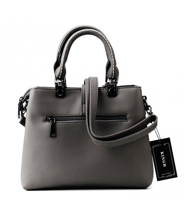 Women HandbagWomen Bag KINGH Zip Closure Tote Vintage Shoulder Bag PU ...