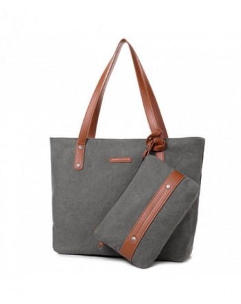 Women Portable Large Canvas Shoulder Bag Handbag with Small Purse ...