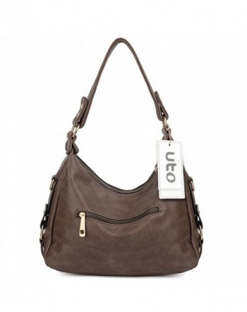 Women Handbag PU Leather Purse Hobo Style Shoulder Bag - Khaki ...