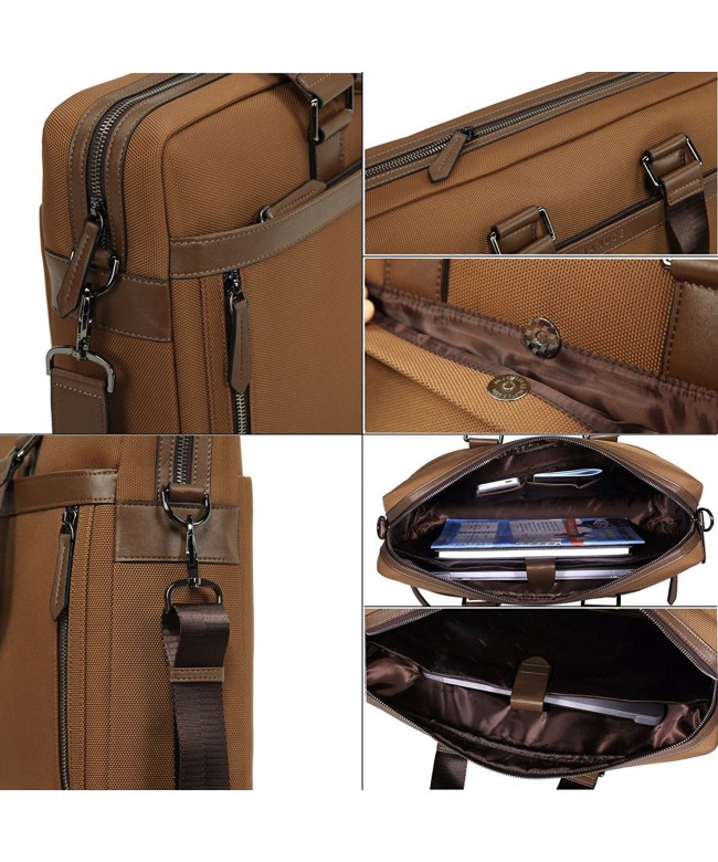 Men's Waterproof Pu Leather Briefcase Attach 14 Inch Laptop - CO11A6APC9D