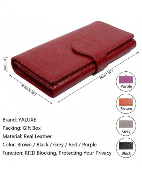Women's RFID Blocking Leather Large Clutch Wallet For Card Phone ...