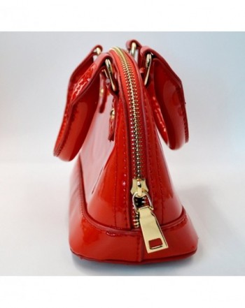 Zip Around Dome Patent Satchel Mini Top Handle Toe Bag Shell Shape ...