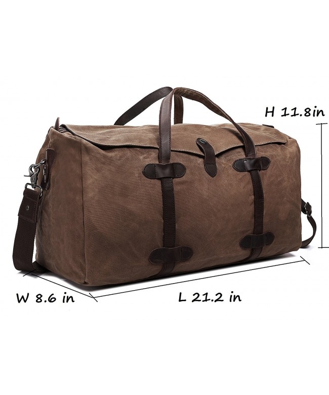 Waterproof Wax Canvas Travel Duffel Weekender Carry on Bag Luggage ...