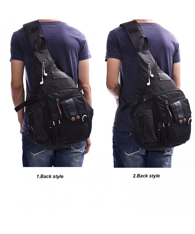 Crossbody Backpack 14 1 Inch Daypack - Black(For 14.1