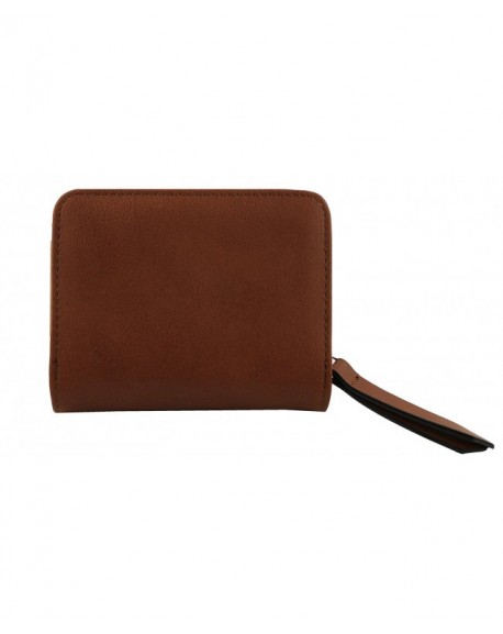 Women's Soft Leather Cut-Out Leaf Short Bifold Wallet Coin Purse ...