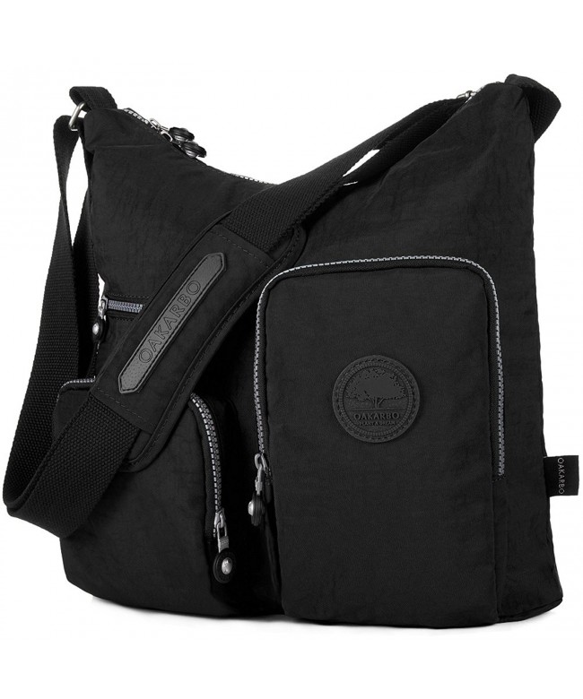Nylon Multi-Pocket Crossbody Bag - 1204 Black / Large - C712O3HR6BO