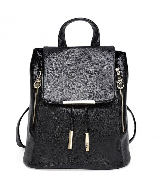 Fashion PU Leather Backpack Knapsack School Drawstring Shoulder Bag ...
