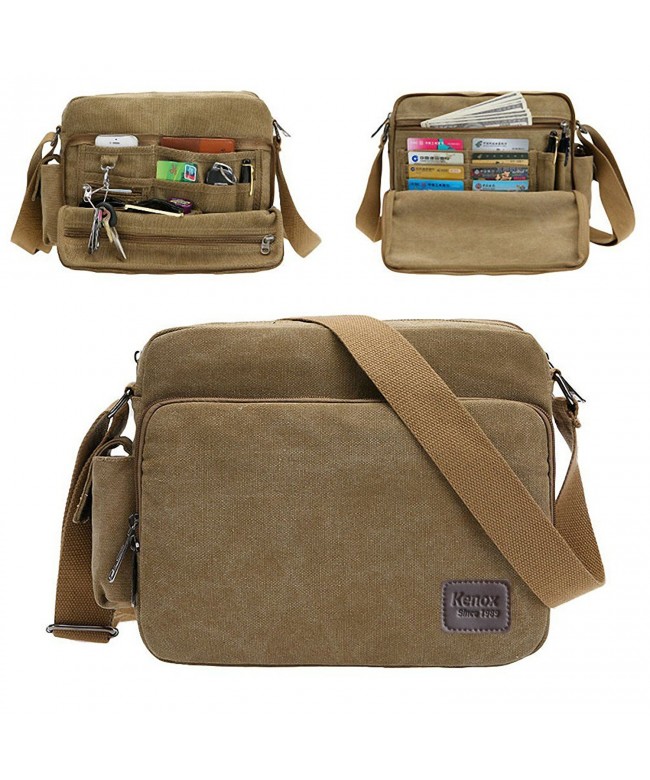 Classic Multifunctional Mens Canvas Messenger Bag Crossbody Working ...