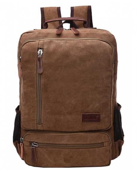 Vintage Canvas Backpack Casual Daypack Rucksack for 15.6