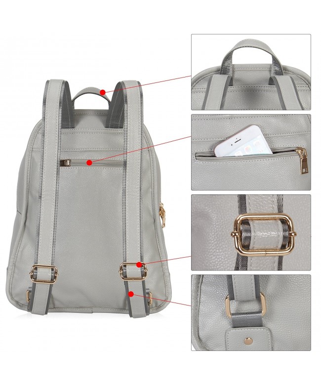 Faux Leather Backpack For Women Dressy Campus Backpack Purse Grey Cd17z7l9xxh 8728