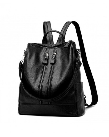 Vintage Backpack Bookback Shoulder - Black - CT183MDUNMM