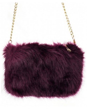 Women's Evening Faux Fur Fuzzy Crossbody Shoulder Bag Clutch Purse ...