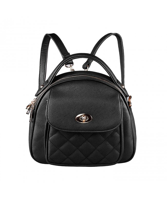 Stylish Plaid Small Girls Women Leather Handbag Backpack With Shoulder ...