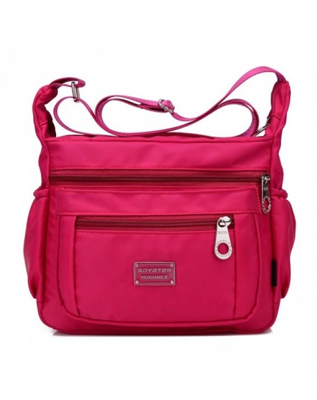 Nylon Crossbody Bags for Women with Pockets - Rose - CH12FI43BJB
