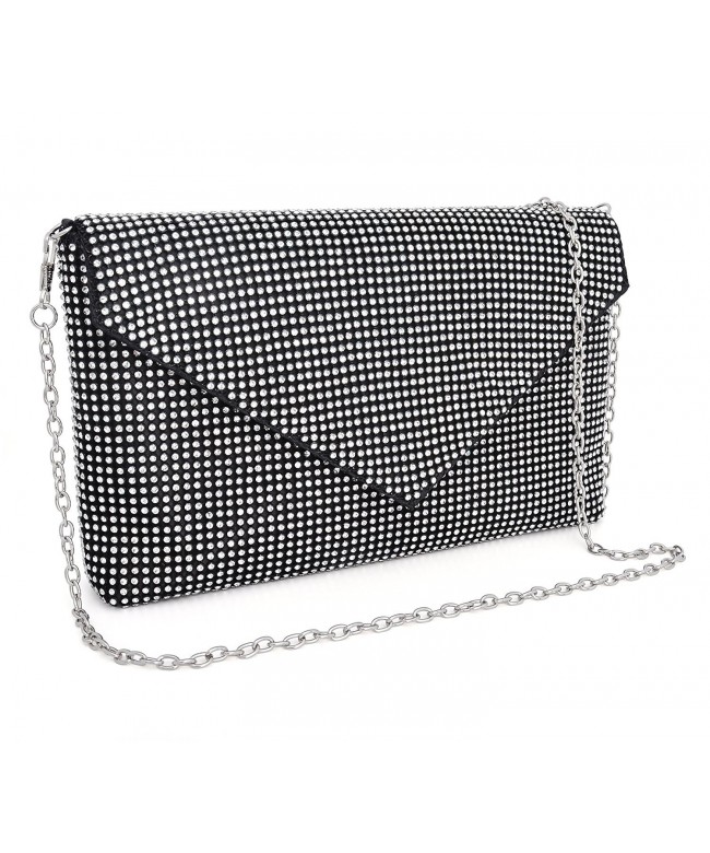 Crystal Clutch for Women Envelope Evening Bag - black - CL18607T5QZ